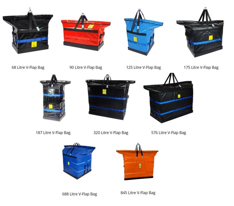 closed top V Flap lifting bags